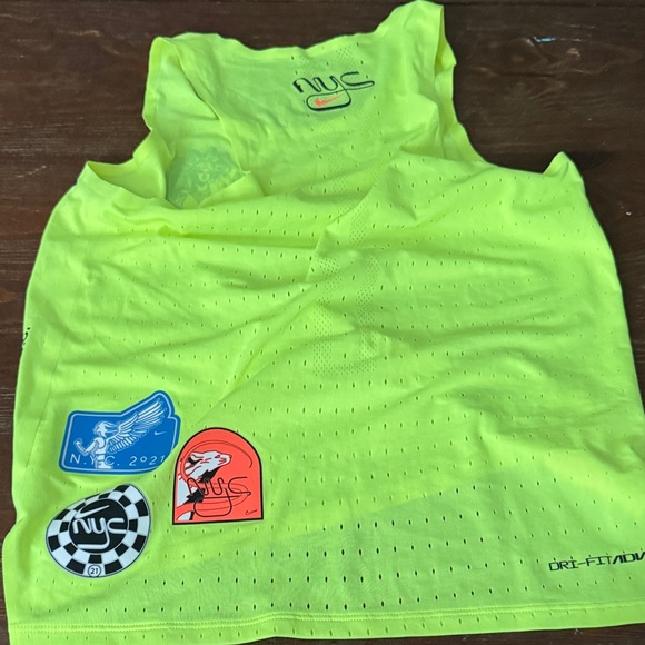 Adidas Black Athletic Tank Top with Nike neon yellow New York marathon tank top. - Picture 4 of 5